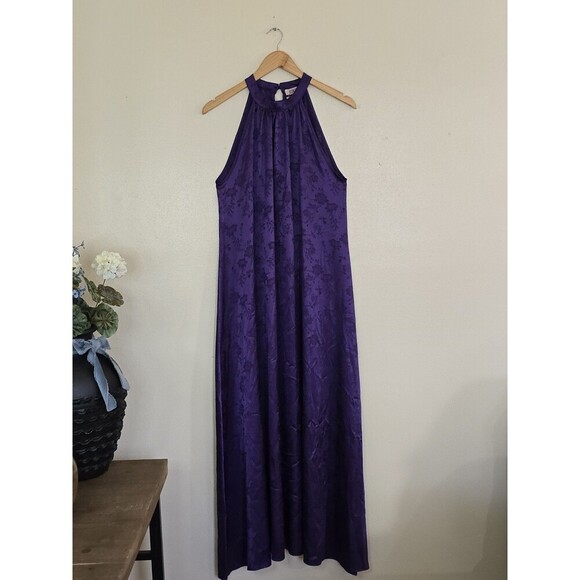 Kontatto Halter Satin Maxi Dress Gown Womens Medium Made In Italy - Picture 2 of 10